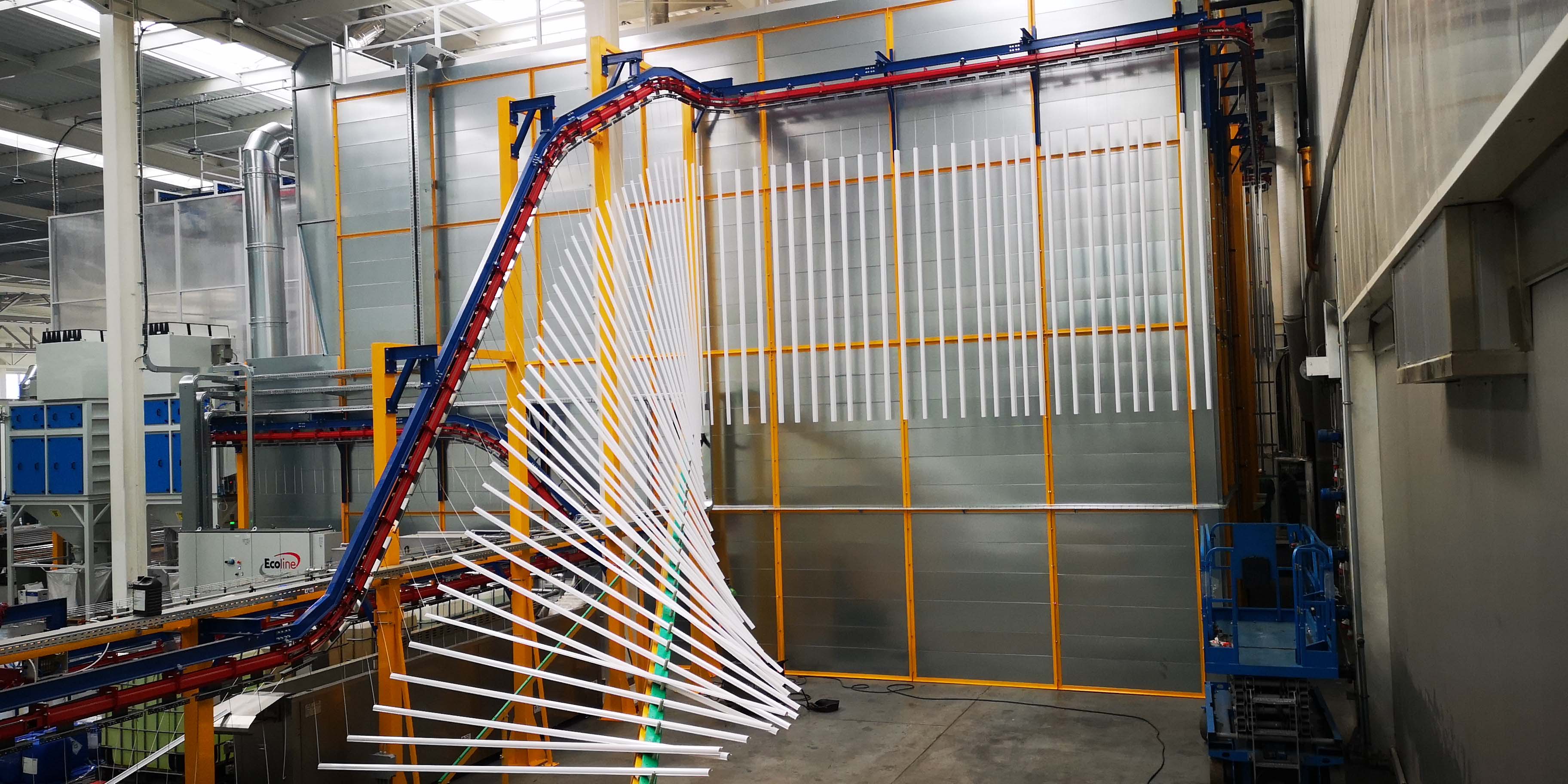 Vertikaler Pulverbeschichtungsanlage